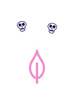 doğal yaprak sembolünün kafatası animasyonu