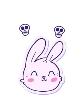 Çizgi film tavşan suratının kafatası animasyonu.