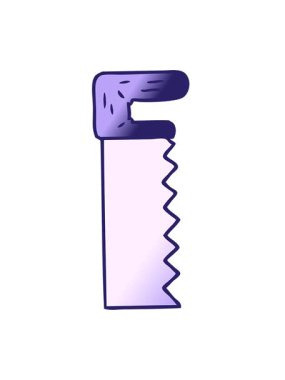 Metal testerenin gradyan karikatür karikatürünün el hareketlerini salla