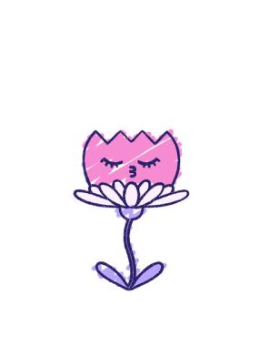 Happy Flower Tebeşir Çiziminin zıplama hareketi canlandırması