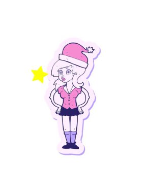 Parlayan yıldızlar çizgi film Noel Baba yardımcısının çıkartmasının canlandırmasını etkiler.