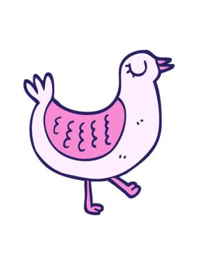 el çizimi çizgi film kuşunun dönen hareket animasyonu