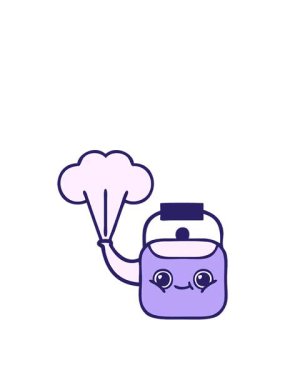 Su ısıtıcısının tatlı çizgi filminin zıplama hareketi animasyonu