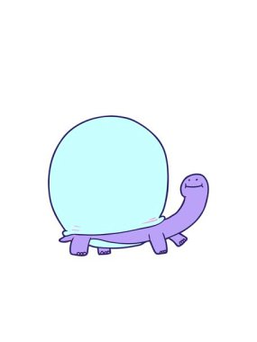 Çizgi film tasarım kaplumbağasının yanıp sönen radyal çizgileri.