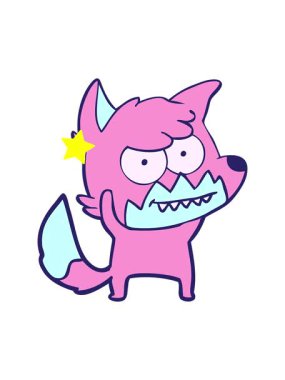 Parlayan yıldızlar çizgi film kahramanı sırıtan tilkinin animasyonunu etkiler.