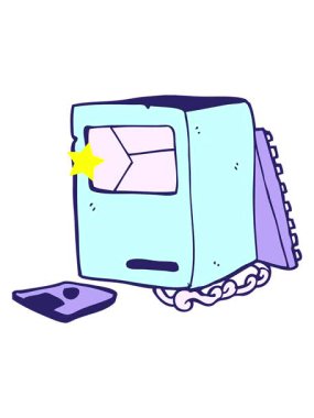 Parıldayan yıldızlar, çizgi film animasyonunu etkiler kırık eski bilgisayar