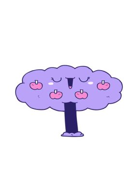 çizgi film elma ağacı tasarımının hareketli animasyonu