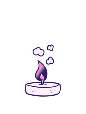 Çizgi film animasyonunu genişletiyorum. Küçük mum.