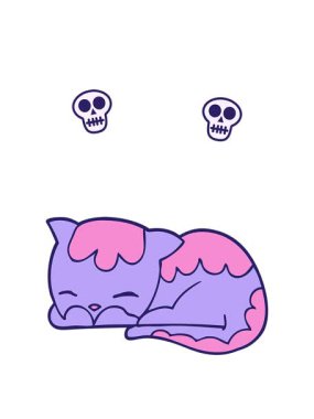 dönen kafatası animasyonu kedi uykusu