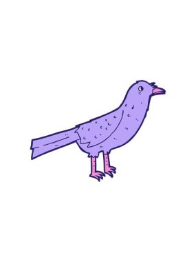 Sevimli çizgi film karakteri kuşunun yıldız patlaması etkisi animasyonu