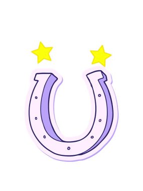 dönen yıldızlar çizgi film karakteri demir at nalı çıkartmasının animasyonu