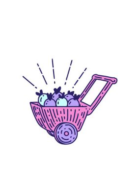 Geleneksel dövme tarzı elma vagonunun göz kırpan radyal çizgileri canlandırması