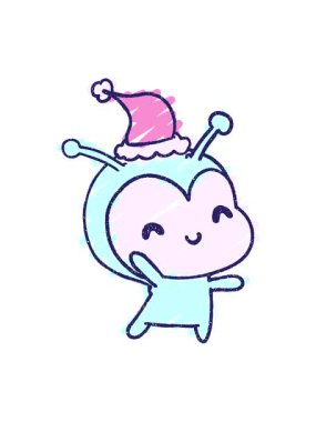 Şenlikli uzaylı karakterinin titreşimli hareketi