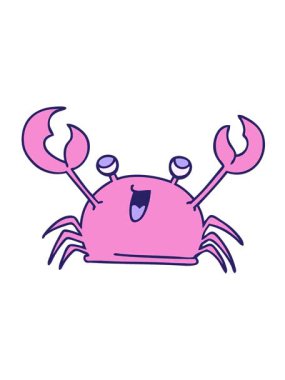 Mutlu yengeç çizgi filminin titreşimli animasyonu