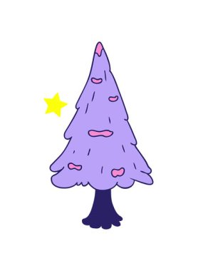 Parıldayan yıldızlar, el çizimi çizgi film karalamalarının tek karla kaplı ağaçların animasyonunu etkiler.