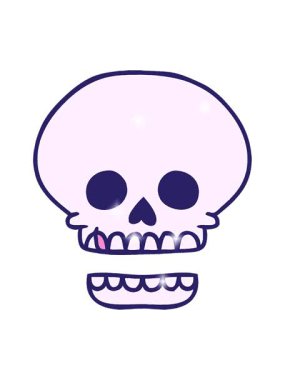 Bir kafatası karalaması çizilmiş el animasyonunun ışıltılı etkisi