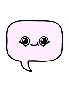 Konuşma baloncuğu çizgi filminin basınçlı canlandırması