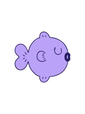 El çizimi karikatür balıklarının bölünme etkisi