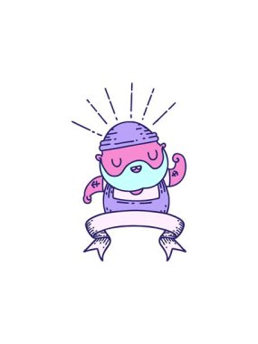 Dövmeli, sakallı, pazılarını esneten bir tomarın canlandırma efekti