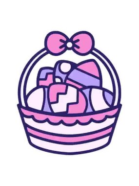 shivering motion animation of neon easter basket