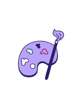 Bir sanatçının palet ve fırça karikatürünün yıldız patlaması etkisi animasyonu