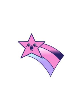 Kayan bir gökkuşağı yıldızının gradyan gölgeli çizgi filminin göz alıcı satış animasyonu