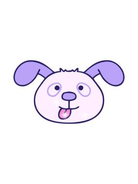 Garip bir çizgi film köpek suratının parıltı etkisi.