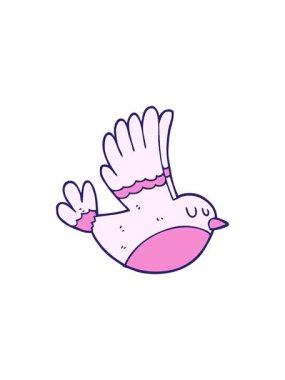 Serbest çizim çizilmiş uçan kuşun hareketli animasyonu