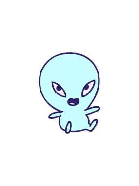 Bir uzaylının tatlı çizgi filminin satış animasyonu.