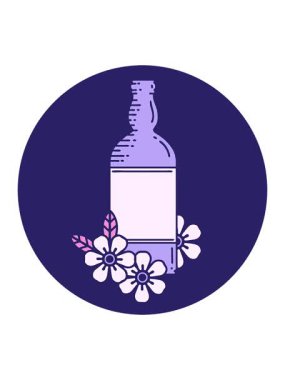 Şarap şişesi yuvarlak tasarımının basınçlı canlandırması