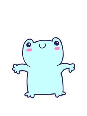 Çizgi film kurbağasının animasyonunu genişletiyor.