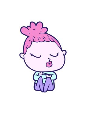 Sakin kadının canlandırma efektini piksel hale getir