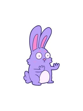 Korkmuş bir tavşanın çizgi film animasyonunu yakalıyorum.