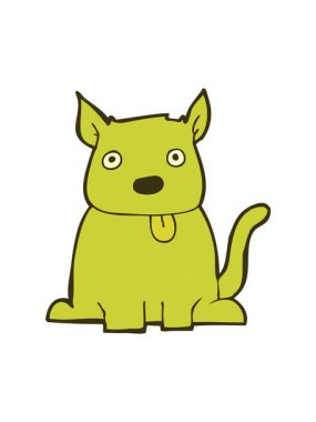 Çizgi film köpeğinin dil yapışkan rengini değiştirmesi