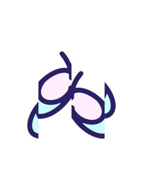 Bir kelebeğin basit ama sevimli çizgi filminin bölünmüş hareket animasyonu