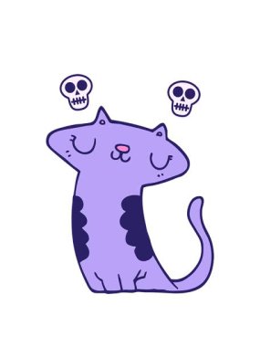 neon kedi çizgi filminin dönen kafatası animasyonu