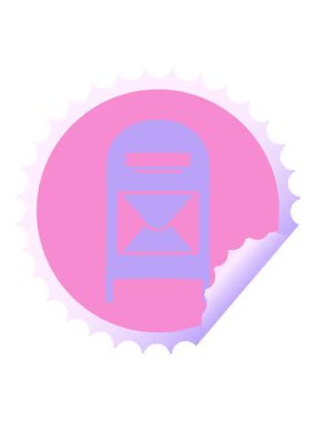 Bir posta kutusunun dairesel kabuk soyma etiketi çizgi filminin efekt canlandırmasını göster