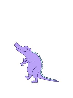 Bir timsah çizgi filminin animasyonunu genişletiyorum.