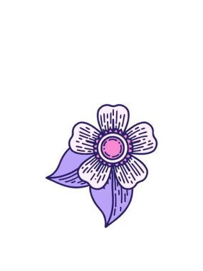 Çiçekli karikatür elementinin zıplama hareketi