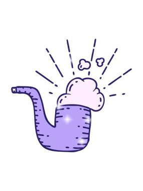 Geleneksel dövme stili sigara piposunun parıltı etkisi