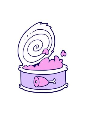 Çizgi film konserve yiyeceklerinin neon ışık efektleri