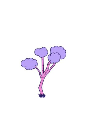 Çizgi filmin hareketli animasyonu seyrek ağaç