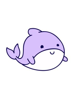 Mutlu bir balinanın neon ışık efekti animasyonu