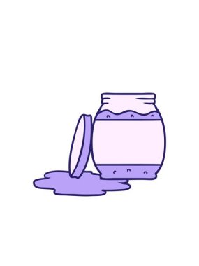 Çilek reçeli karikatürünün yanıp sönen radyal çizgileri