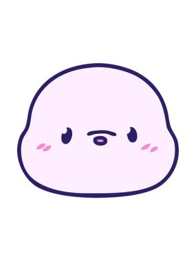 Küçük fok suratlı şirin karikatürü salla ve durdur.