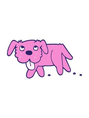 Çizgi film stili mutlu köpeğin animasyonunu renklendir