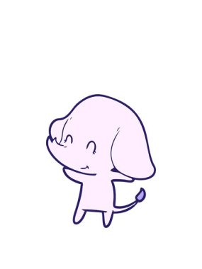 Sevimli fil tasarımının animasyonunu genişletiyorum.