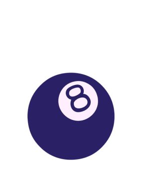 Dövmenin hareketli animasyonu geleneksel 8 top stilinde