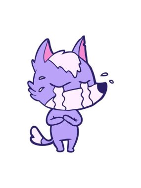 Ağlayan bir kurdun hareketli çizgi filmi.