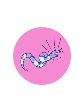 Yılan dövmesinin radyoaktif ışıldayan animasyonu